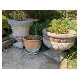 (3) Large Flower Pots