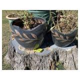 Flower Pots on Stump