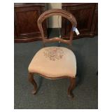 Victorian Balloon Back Needlepoint Side Chair