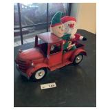 Metal Christams Truck Decor w/Santa & Elf