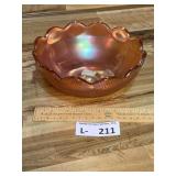 MCM Marigold Carnival Glass Bowl