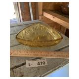 Vintage Hazel Atlas? Amber Glass Triangle Dish