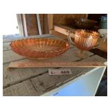 (2) Marigold Carnival Glass Dishes