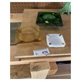 (3) Vintage Glass Ash Trays