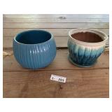 (2) Ceramic Flower Pots