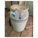 Vintage Double Blue Line 5 Gal Stoneware Crock