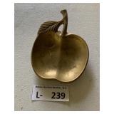 Vintage Brass Apple Shaped Trinket Dish
