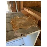 Amber Diamond Point Square Dish Indiana Glass