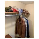 Leather Jacket, Clothes, Hats in Closet
