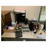 MIsc Office Supplies, Calculators, etc on Desk