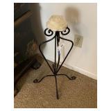 Wroght Iron Candle Stand w/Floral Candle