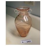 Vintage Pink Art Glass Vase