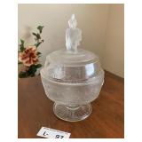 Westward Ho Pattern Covered Glass Compote