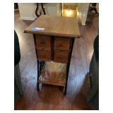 Antique Sewing Machine Base & Drawers Side Table