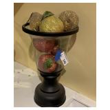 Glass Hurricane Footed Bowl Decor