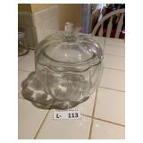 Clear Glass Pumpkin Cookie Jar