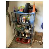 Metal Shelf & Contents