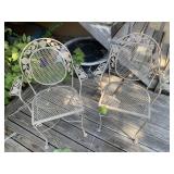 (2) Metal Wrought Iron Patio Chairs