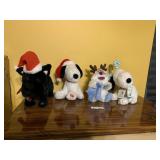 (4) Christmas Animated Plush Animals