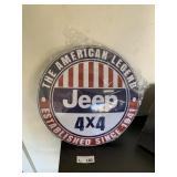 NIP Metal Round JEEP Sign