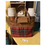 Vintage Thermos Red Plaid Picnic Set