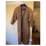 Brooks Atelier Leather Long Trench Coat Size S