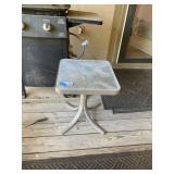Metal Glass Top Patio Side Table