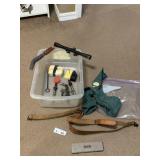 Misc Gun Parts, Grunt Call, Leather Sling, etc
