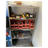 Metal Shelf & Contents - Tools, Hardware, etc