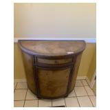 World Map Demilune Console Cabinet