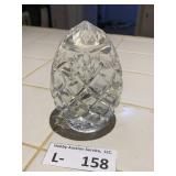 Cut Crystal Egg Shaped Paperweight