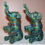 Pair of Cloisonee Elephants Trinket Statue Figures