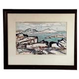 Adomas Galdikas Modernist Coastal View Watercolor