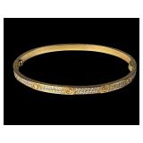 Cartier 18K Yellow Gold Pave Diamond Love Bracelet