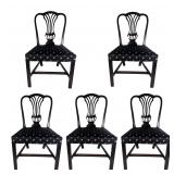 5 Antique George III Mahogany Hepplewhite Chairs