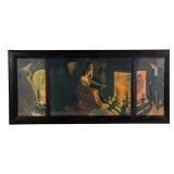 Alfred James Dewey Antique Romantic Litho Triptych