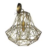 Modern Geometric Brass Wire Ceiling Light Fixture