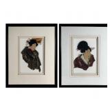 Mixed Media Geisha Figural High-Relief Wall Art