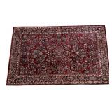 Vintage Persian Kerman Design Rug Red Field Floral