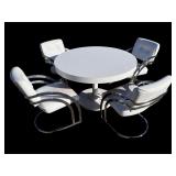 MCM Milo Baughman Style Dining Table & 4 Chairs