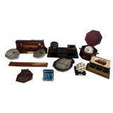 Vintage Desk Collectibles - Inkstand Clock Paperw