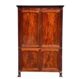 Antique Regency Mahogany Linen Press Wardrobe 1815