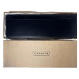 Coach Black Leather Zip Travel Tie Case New in Box
