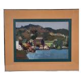 Pierre Bedros Aslanian 1978 Harbor Scene Painting