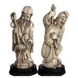 Japanese Lucky Gods Figures-  Ebisu & Fukurokuju
