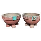 Vintage Art Deco Style Concrete Garden Planters
