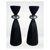 Pair of Michael Aram Bark Series Candle Holders