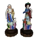 Chinese Famille Rose Porcelain Figural Lamp Bases
