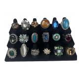 Collection of Lady's Costume Jewelry Rings