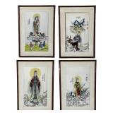 Set of Chinese Silk Paintings Our Lady of China